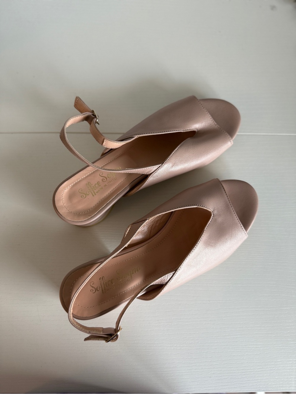Soffice Sogno Shoes made in Italy Women's Blush Pink Slingback Sandals